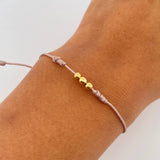 Pulsera Nude Bolas 0.15gr / 3mm Lisas Oro Amarillo 18K (A.C)