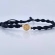 Pulsera Negra Herraje Letra S 0.4gr / Troquelado Oro Amarillo 18K &