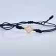 Pulsera Negra Herraje Trebol 0.45gr / Nacar Blanco Oro Amarillo Nac.Esp. 18K &