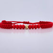 Pulsera Roja Mostazillas 0.1gr / 4mm Bola Diamantada Oro Amarillo 18K (A.C)