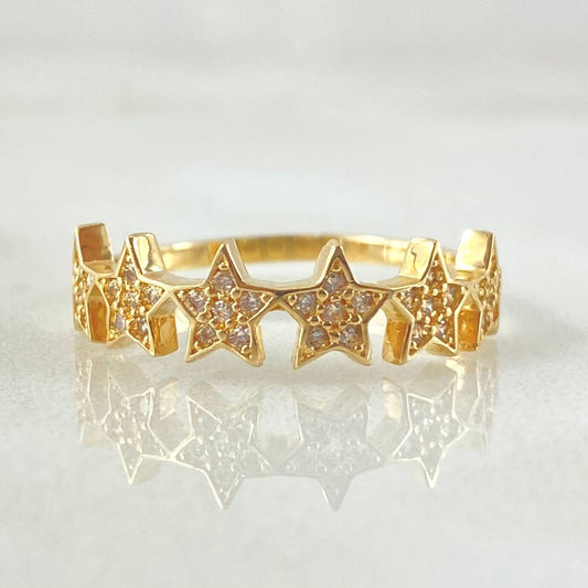 Anillo Estrellas 2.15gr / T6 1/4 / Oro Amarillo 18K *