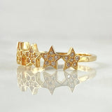 Anillo Estrellas 2.15gr / T6 1/4 / Oro Amarillo 18K *