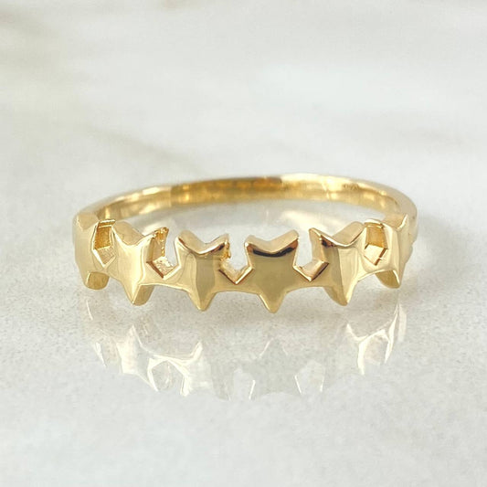 Anillo Estrellas 1.8gr / T6 3/4 / Oro Amarillo 18K *