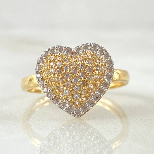 Anillo Corazon Tupido 2.65gr / T5 1/2 / Oro Amarillo 18K *