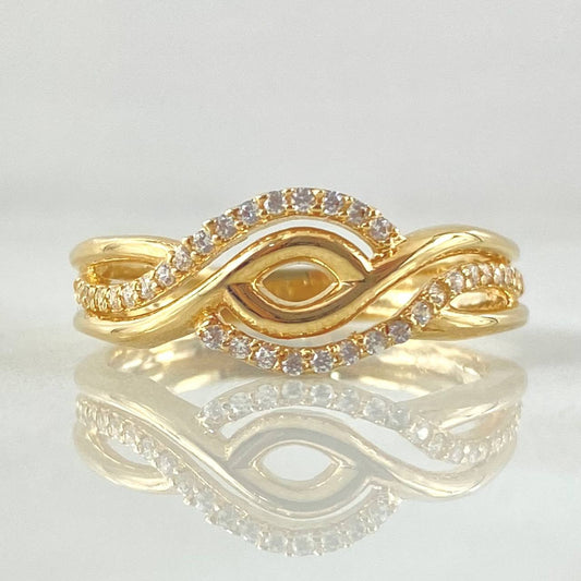Anillo Ojo Curvas Infinitas 2.8gr / T7 1/2 / Oro Amarillo 18K *