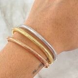Pulso Trio Aros Reticulados 4.35gr / 14cm-16cm / 4.3mm Tres Oros +4 18K