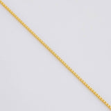 Set Cadena Veneciana + Dije Tri Cuadro Esmeralda 60pts 01pts Diamante / 2.95g / 40cm Oro Amarillo 18K