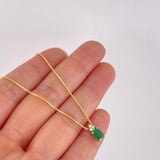 Set Cadena Veneciana + Dije Recuadro Tupido Esmeralda 162qts 16pts Diamante / 4.35g / 40cm Oro Amarillo 18K