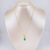 Set Cadena Veneciana + Dije Ovalo Atómico Esmerada 182gts / 4.3g / 40cm Oro Amarillo 18K
