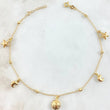 Tobillera Aro Seguido Colgante Bolas  3.35gr / 23.5cm-25.5cm / 1.4mm 3mm Estrellas-Lunas-Sol Oro Amarillo +4 18K ©