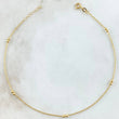 Tobillera Aro Seguido 1.5gr / 23cm-24.5cm / 1mm Bolas Lisas 2mm Oro Amarillo +4 18K