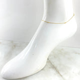 Tobillera Aro Seguido 1.5gr / 23cm-24.5cm / 1mm Bolas Lisas 2mm Oro Amarillo +4 18K