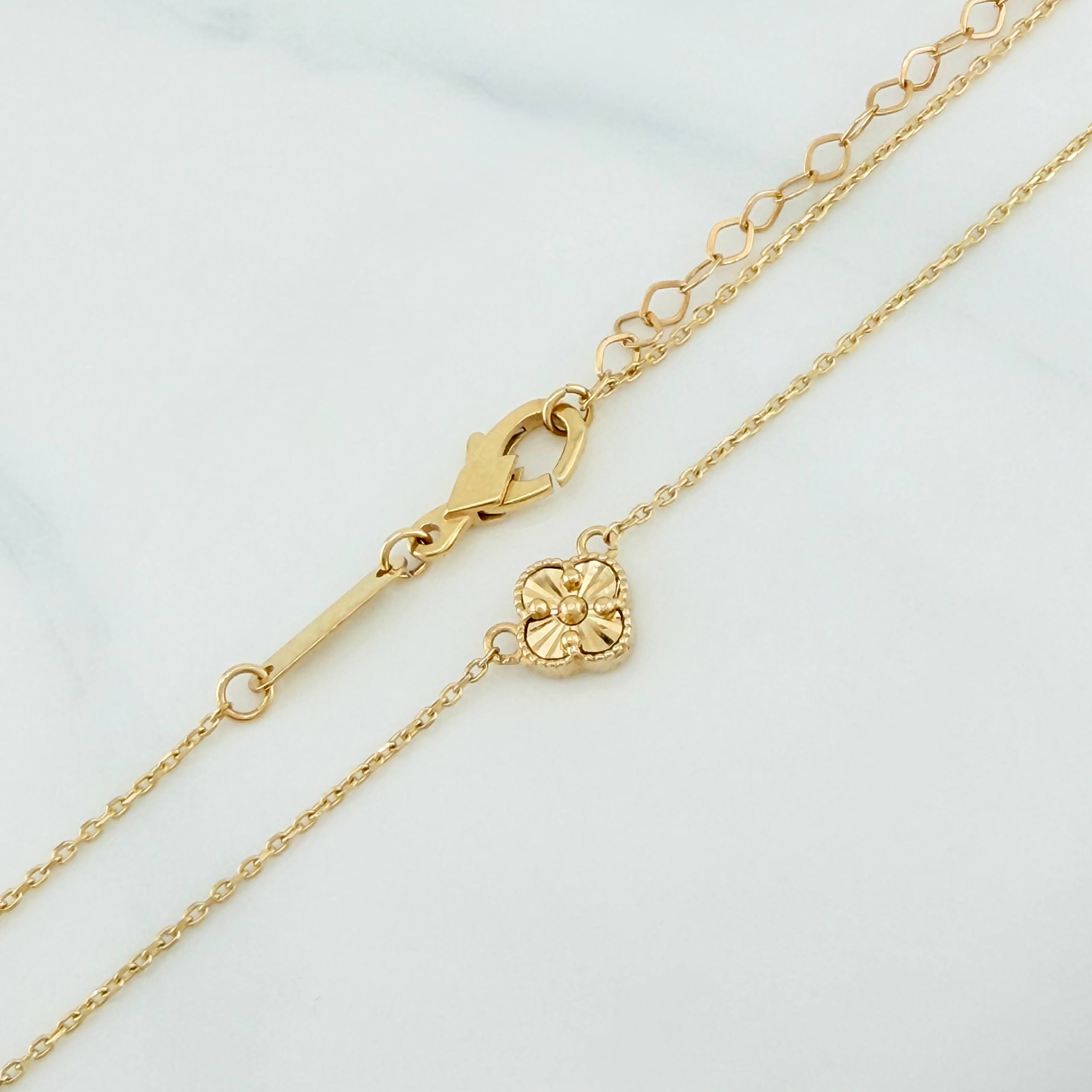 Cadena Aro Seguido Trebol 3.35 g / 43-48 cm / 0.7 mm Oro Amarillo 18K