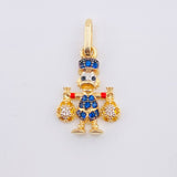 Dije Pato Bolsa Dinero 1.6gr / 2.2cm / Dos Oros Amarillo Blanco 18K *