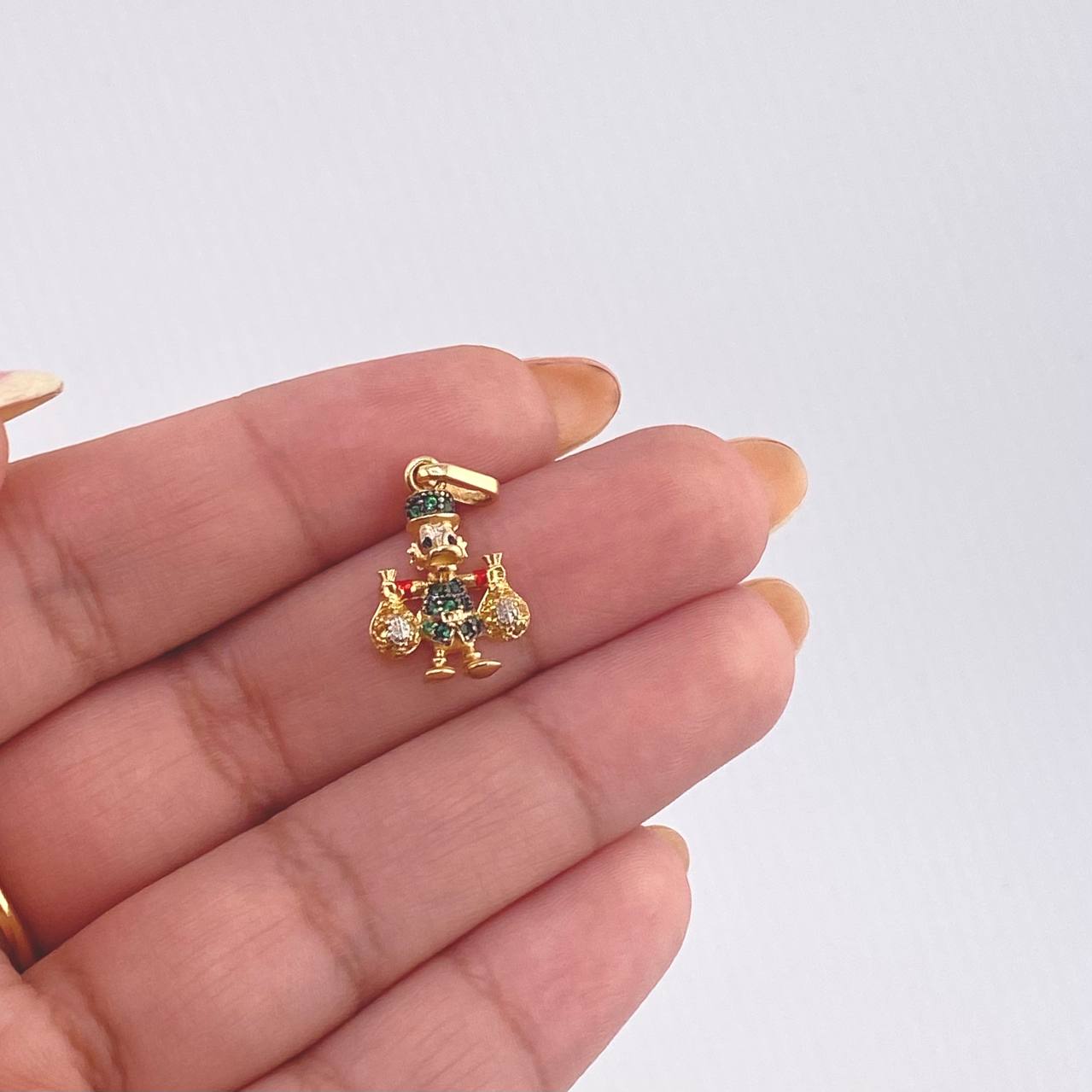 Dije Pato Bolsa Dinero 1.6gr / 2.3cm / Oro Amarillo 18K *