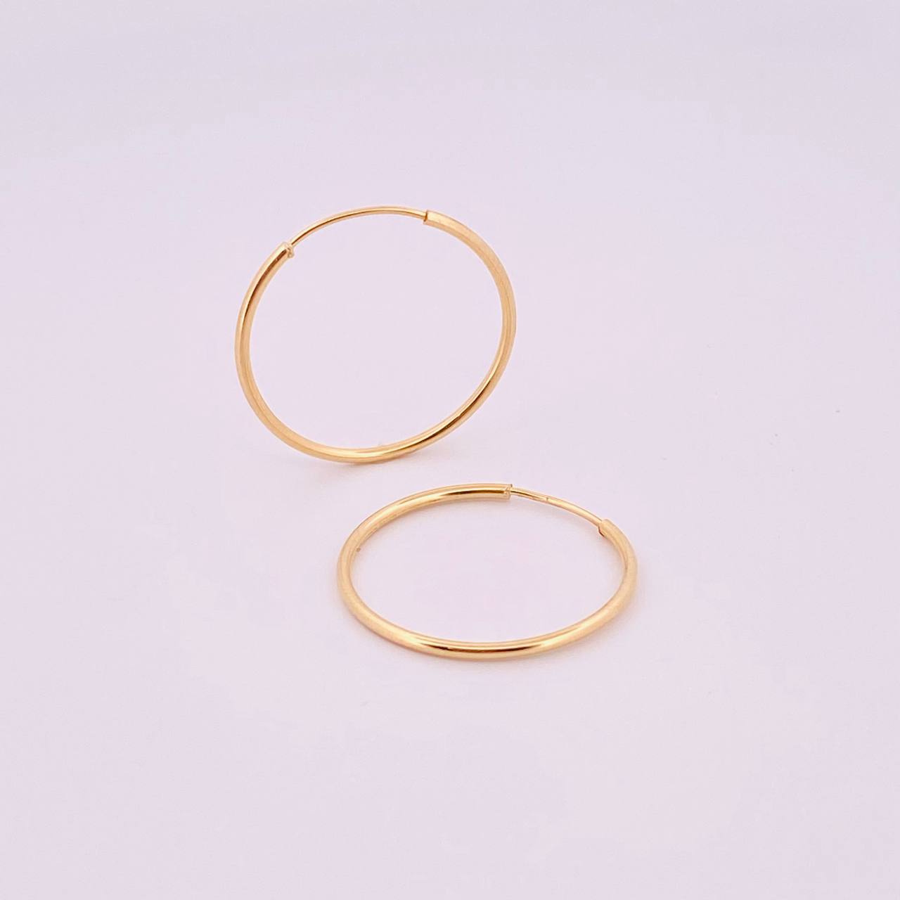 Candongas Aro Liso 0.95gr / 2cm / Oro Amarillo 18K *