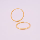 Candongas Aro Liso 0.75gr / 1.6cm / Oro Amarillo 18K *