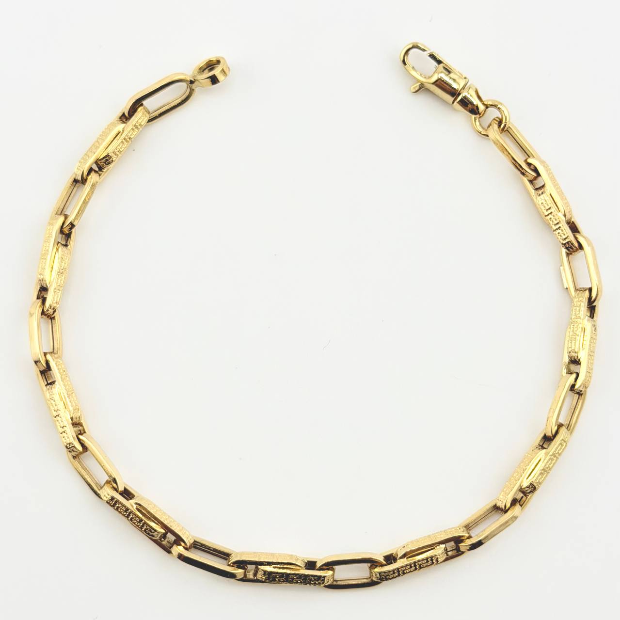 Pulso Rustico Tribal 6.2gr / 21.5cm / 5mm Oro Amarillo +3 18K