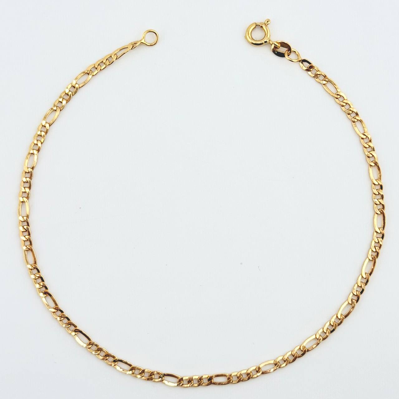 Tobillera Figaro 2.2gr / 25cm / 2.8mm +1 Oro Amarillo 18K *