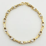 Pulso Click Tornillo 7.55gr / 22cm / 4.5mm Dos Oros Amarillo Blanco +4 18K *