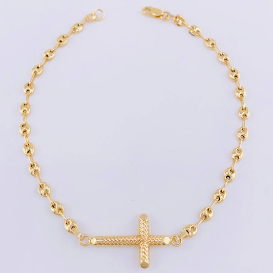 Pulso Gc Herraje Cruz Rayada 2.6 g / 19.5 cm / 3.2 mm Oro Amarillo 18K
