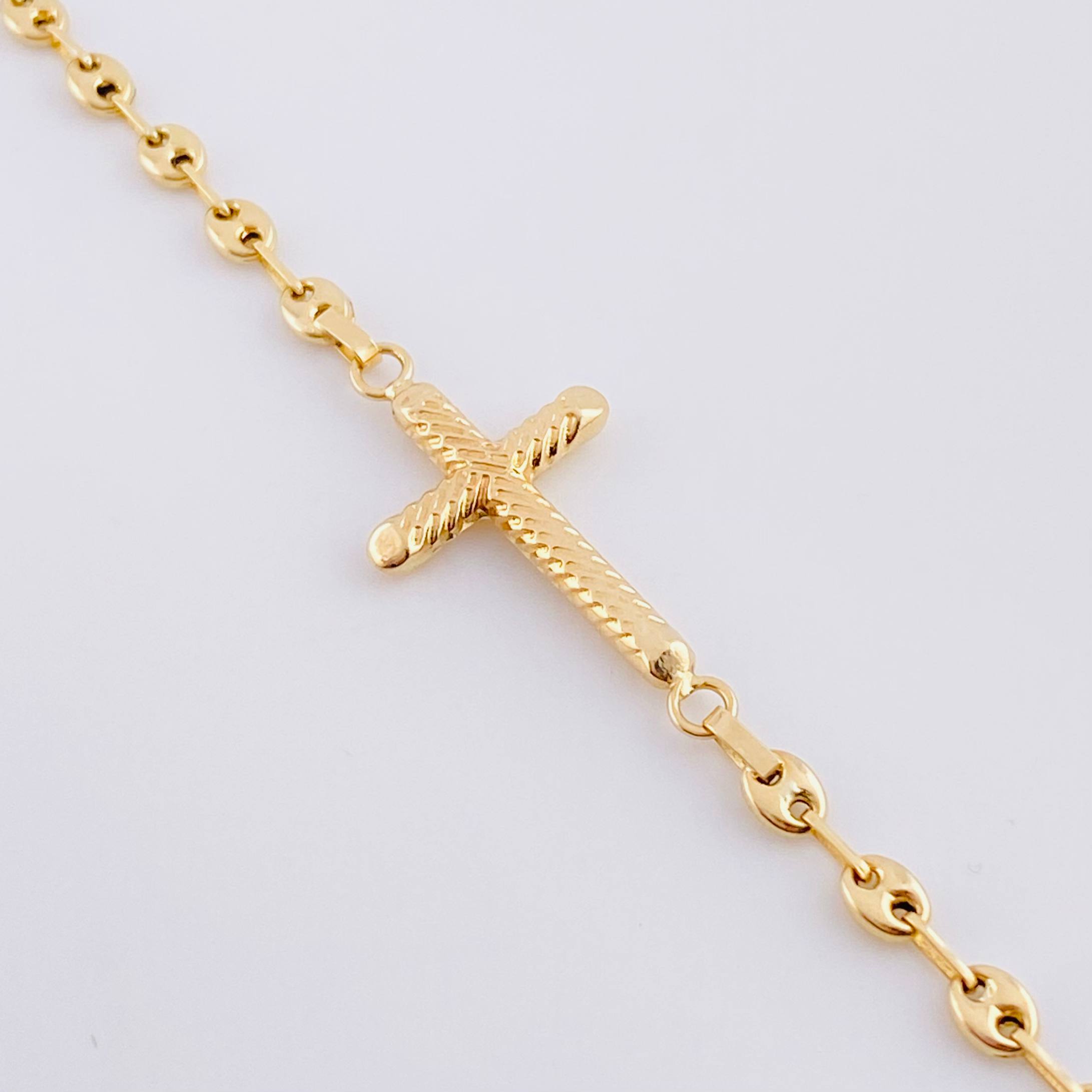 Pulso Gc  Herraje Cruz Rayada 2.45 g / 18.5 cm / 3.2 mm Oro Amarillo 18K