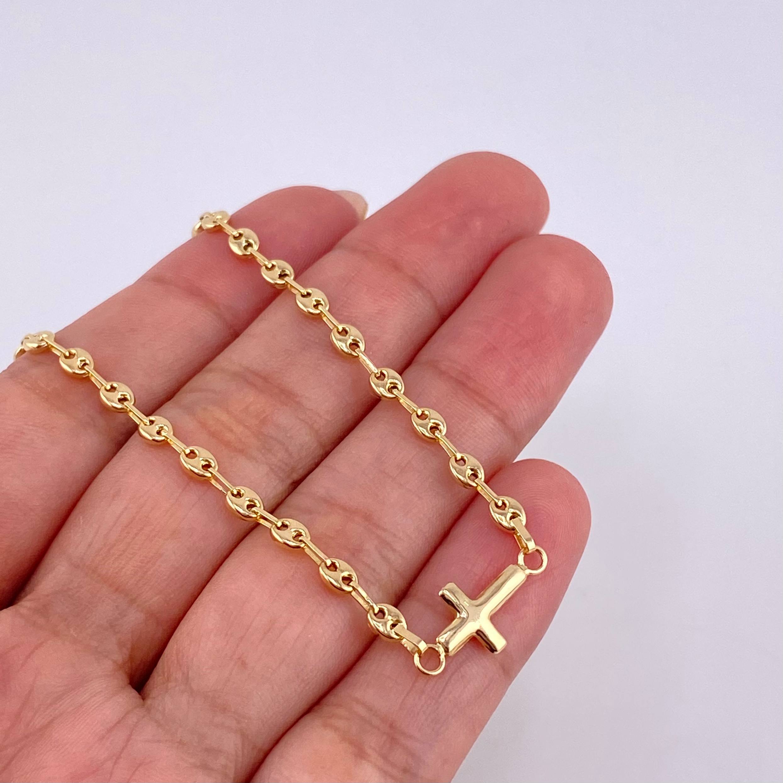 Pulso Gc Herraje Cruz Lisa 2.1 g / 16.5 cm / 3.2 mm Oro Amarillo 18K