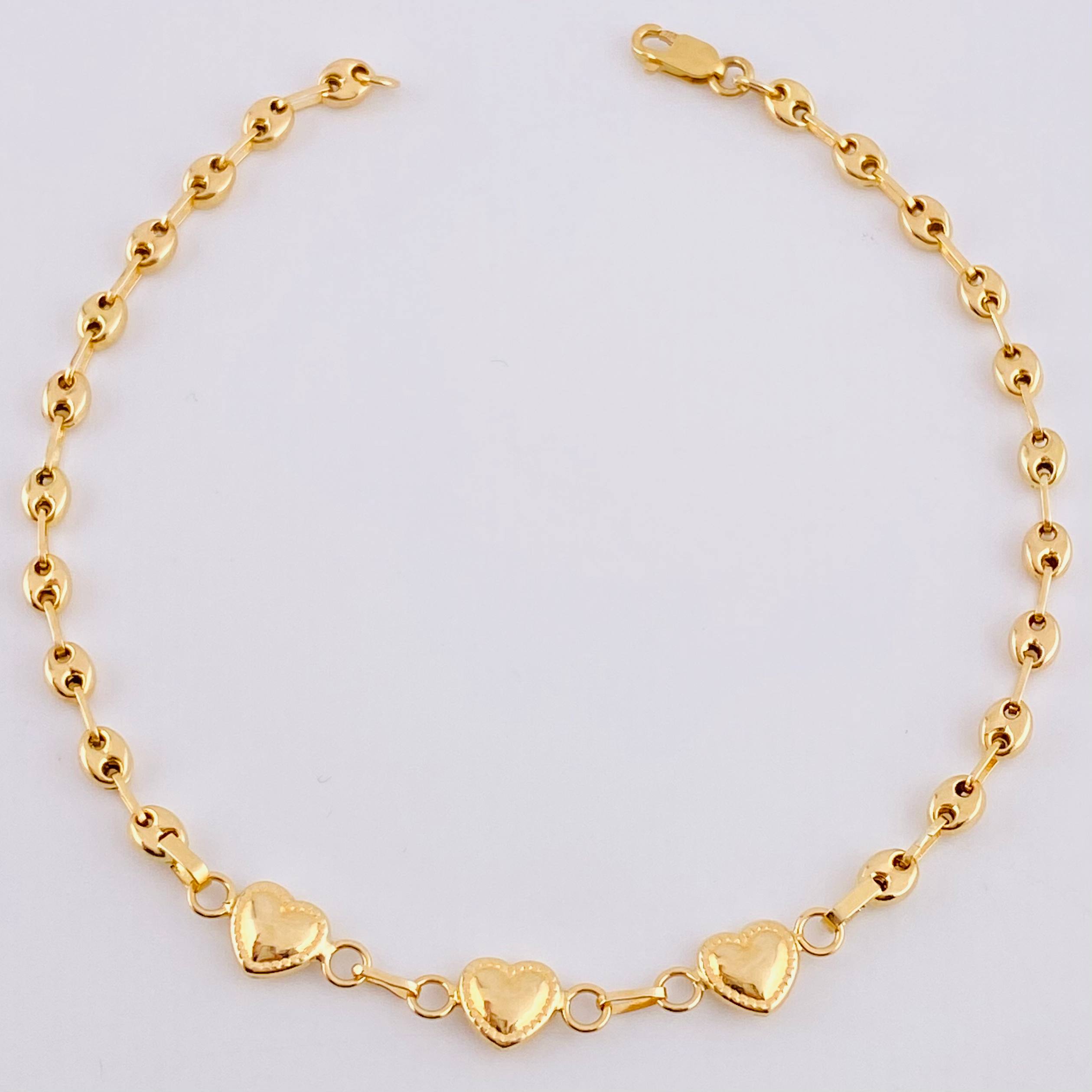 Pulso Gc  Herraje Trio Corazon 2.65 g / 19 cm / 3.2 mm Oro Amarillo 18K