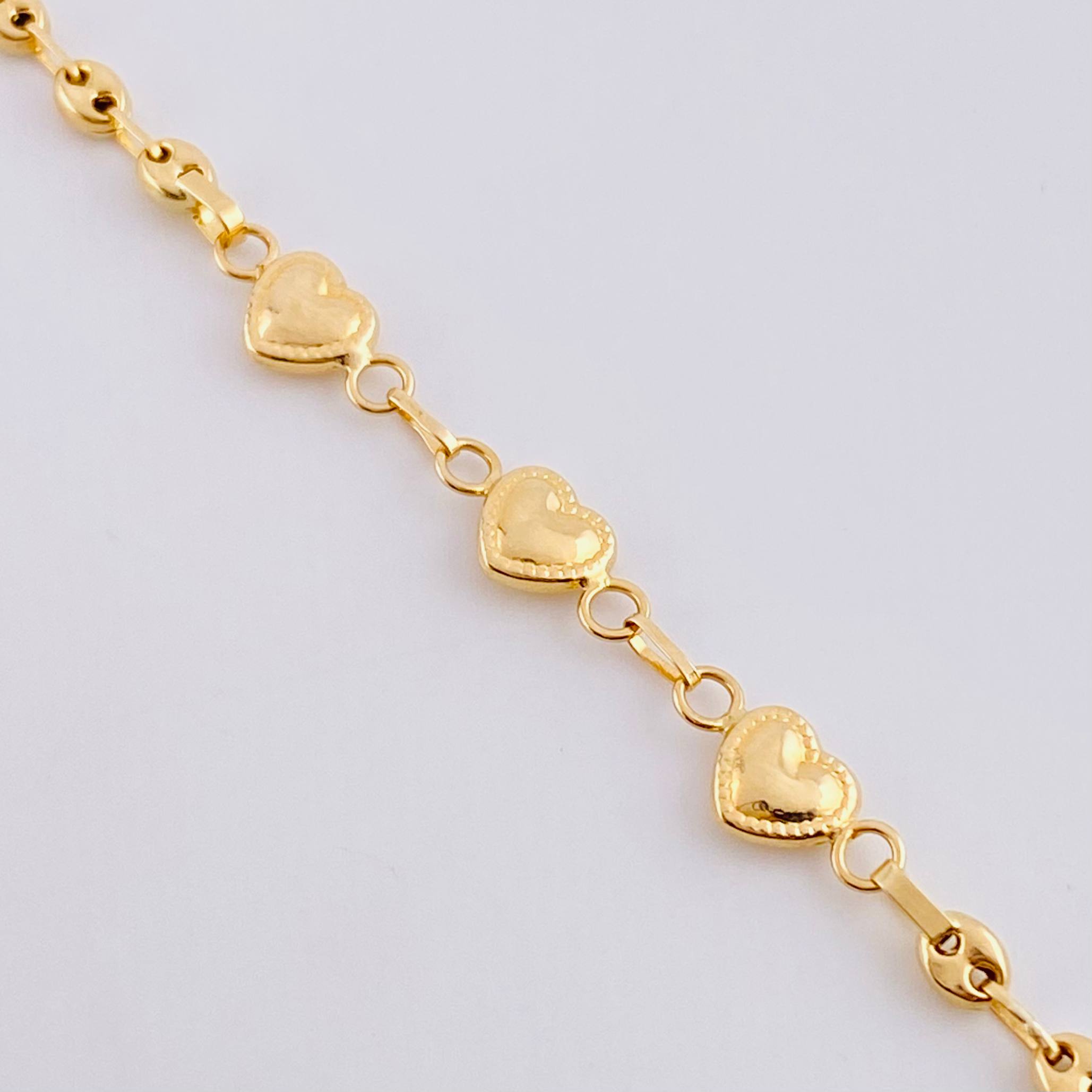 Pulso GC Trio de Corazones 2.2g / 18.6cm / 3.1mm Oro Amarillo 18K