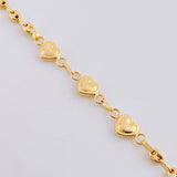 Pulso GC Trio de Corazones 2.2g / 18.6cm / 3.1mm Oro Amarillo 18K