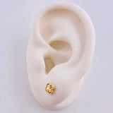 Topos Trebol Diamantado 1.25 g / 5.2 mm Oro Amarillo 18K