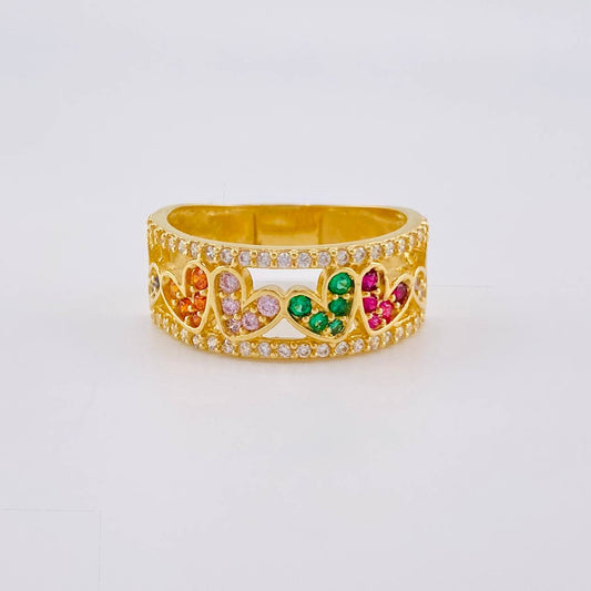 Anillo Carril Corazones 4.05 g / T5 1/4 Oro Amarillo 18K