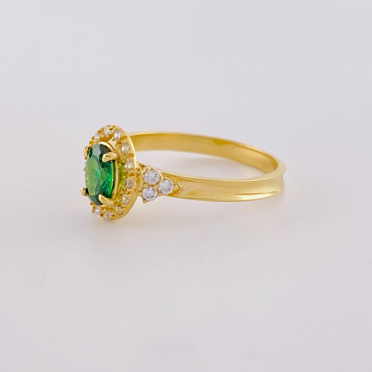 Anillo Solitario Halo 2.75 g / T6 3/4 Oro Amarillo 18K
