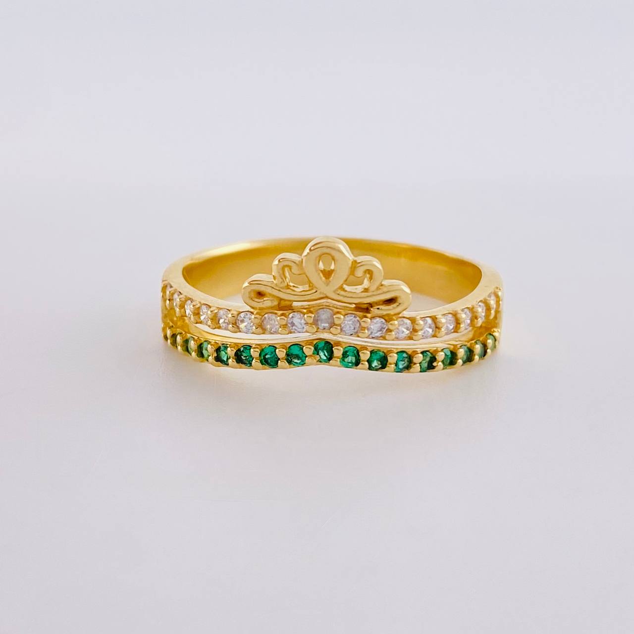 Anillo Corona Doble Linea 3.65 g / T6 3/4 Oro Amarillo 18K