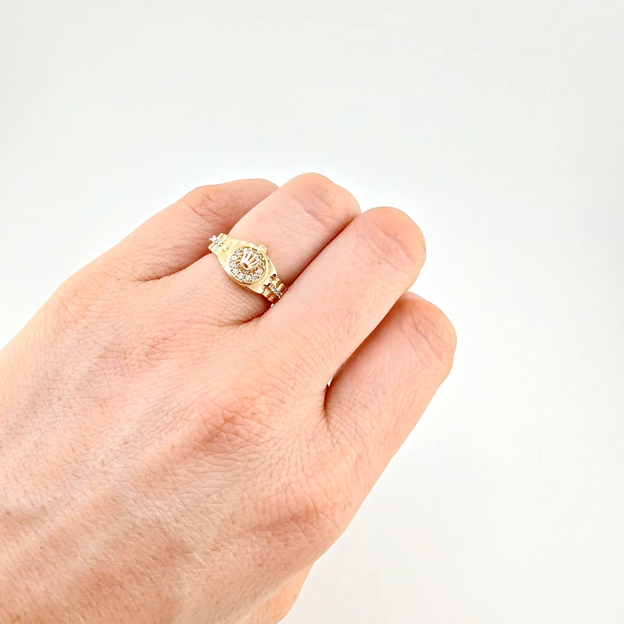 Anillo Correa Corona 4.15 g / T5 1/2 Dos Oros Amarillo Rosa 18K