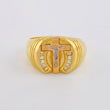 Anillo Cruz Cristo 6.25 g / T11 Dos Oros Amarillo Rosa 18K