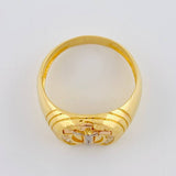Anillo Cruz Cristo 6.25 g / T11 Dos Oros Amarillo Rosa 18K
