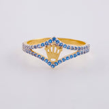 Anillo Corona Rombo 1.9 g / T7 3/4 Oro Amarillo 18K