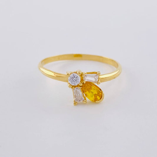 Anillo Abeja Geometrica 1.75 g / T7 1/4 Oro Amarillo 18K