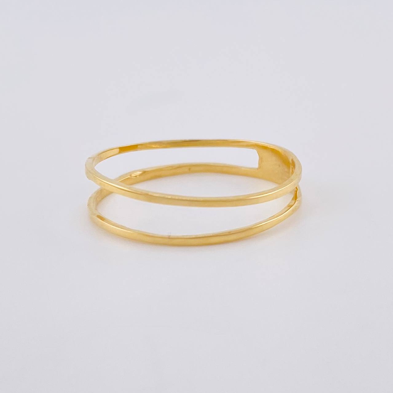 Anillo Doble Linea 1.15 g / T7 3/4 Oro Amarillo 18K