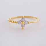 Anillo Flor Burbujas 1.2 g / T5 1/4 Oro Amarillo 18K