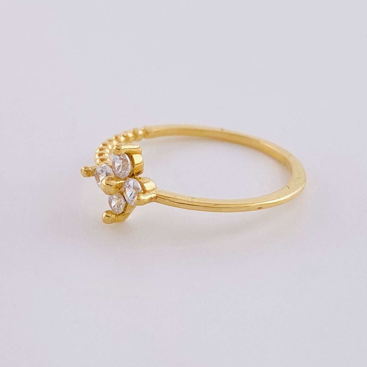 Anillo Flor Burbujas 1.25 g / T6 1/2 Oro Amarillo 18K