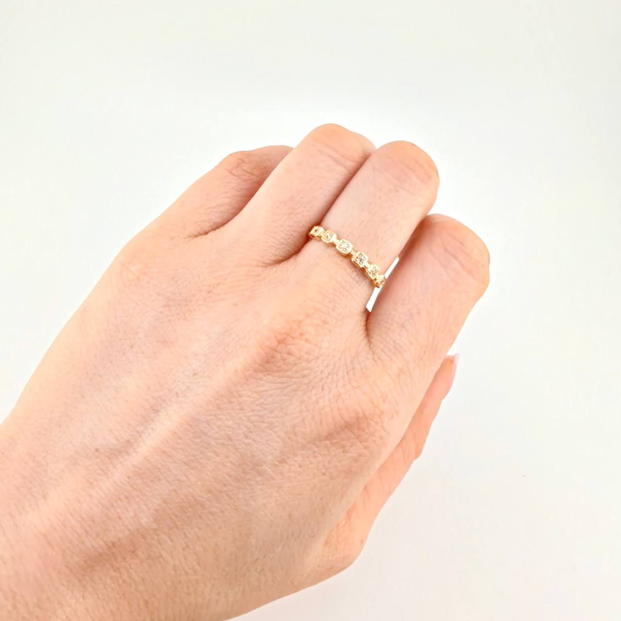 Anillo Churumbela Cubica 1.65 g / T6 3/4 Oro Amarillo 18K