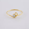Anillo Chispa Cursiva 0.85 g / T7 3/4 Oro Amarillo 18K