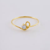 Anillo Chispa Cursiva 0.85 g / T7 3/4 Oro Amarillo 18K