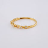 Anillo Linea De Ojos Con Chispas 1.35 g / T6 1/2 Oro Amarillo 18K