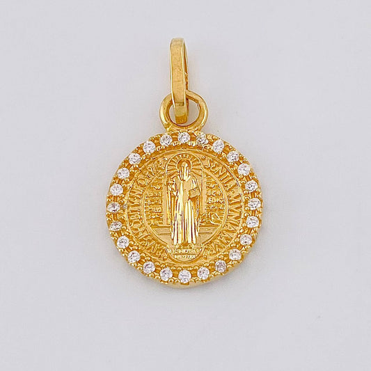 Dije Medalla San Benito 1.9 g / 2 cm Oro Amarillo 18K