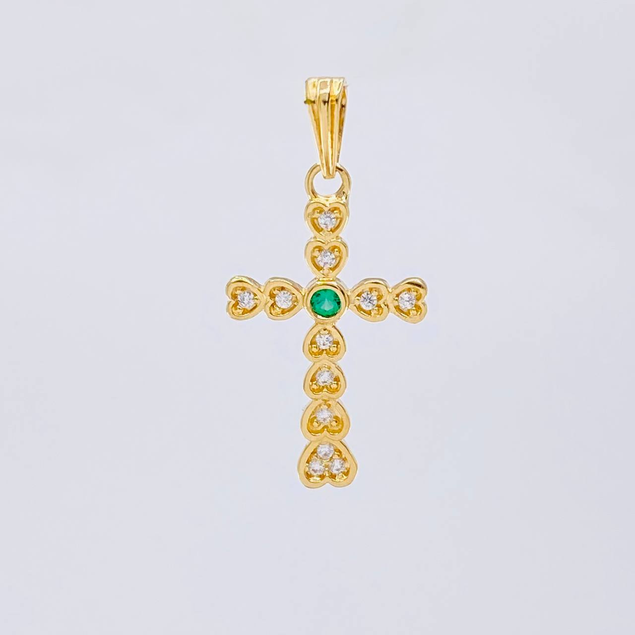 Dije Cruz Corazón 1.7 g / 3 cm Oro Amarillo 18K