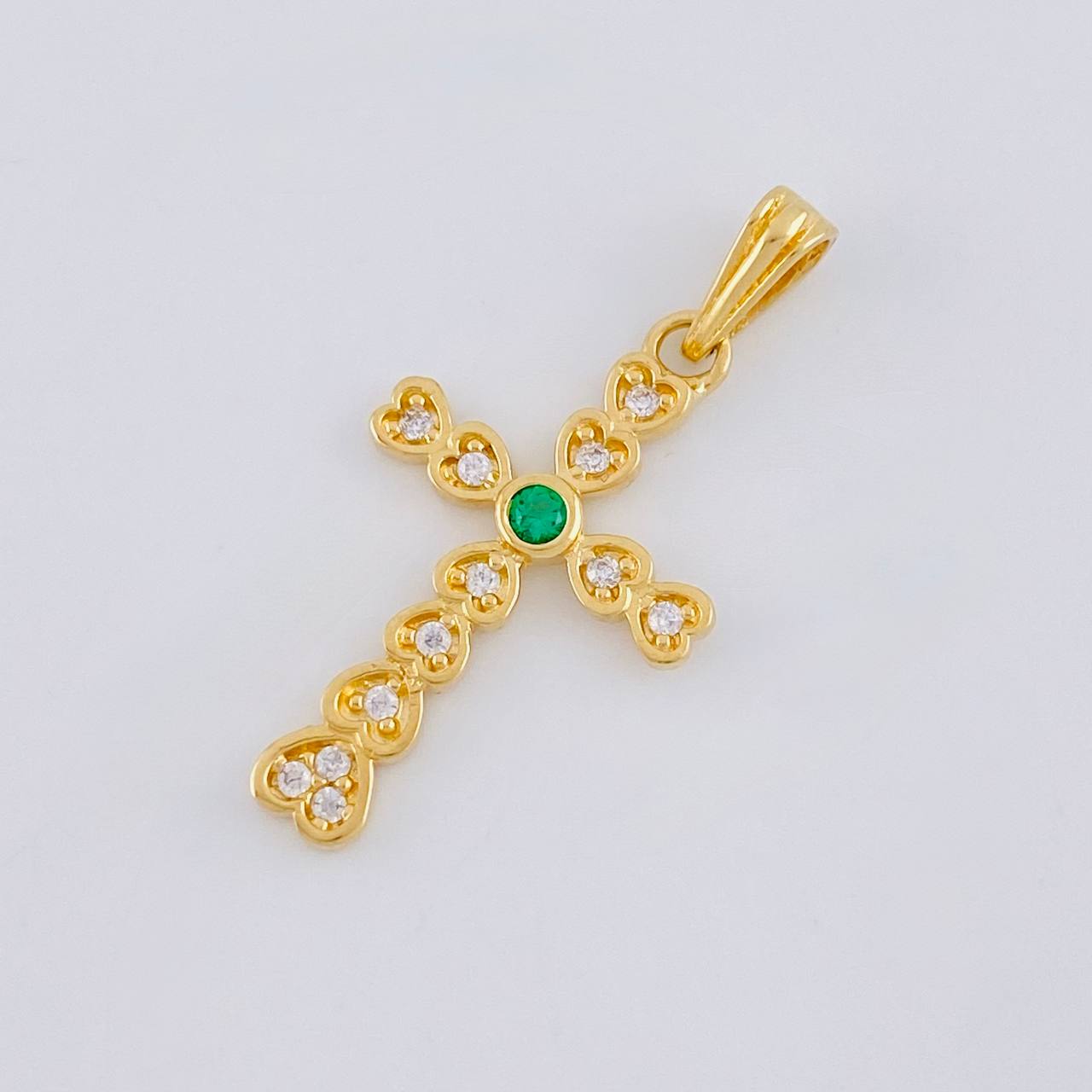 Dije Cruz Corazón 1.7 g / 3 cm Oro Amarillo 18K
