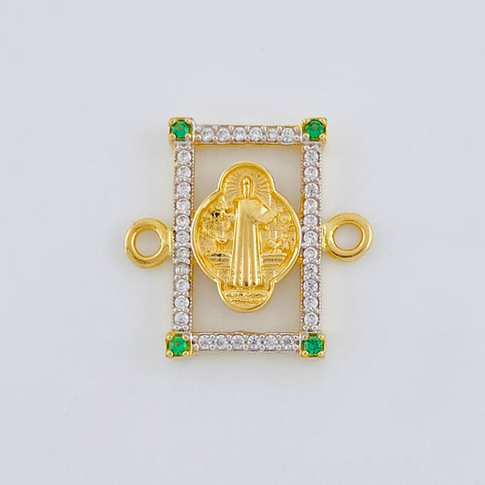 Herraje Marco San Benito 2.1 g / 1.8 cm Dos Oros Amarillo Blanco 18K